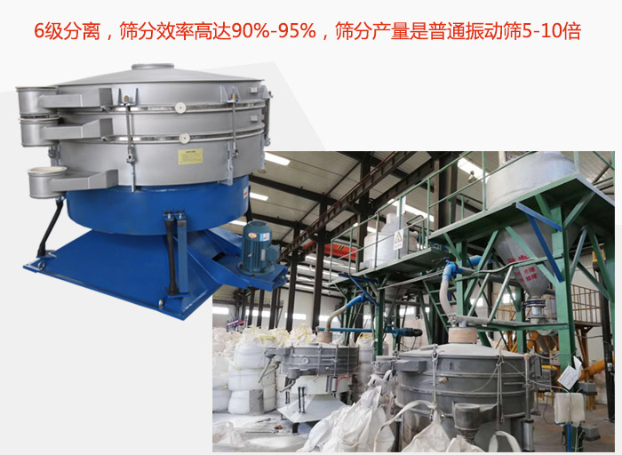 搖擺篩采用6級分離，篩分效率高達(dá)90%-95%，篩分產(chǎn)量是普通振動(dòng)篩5-10倍